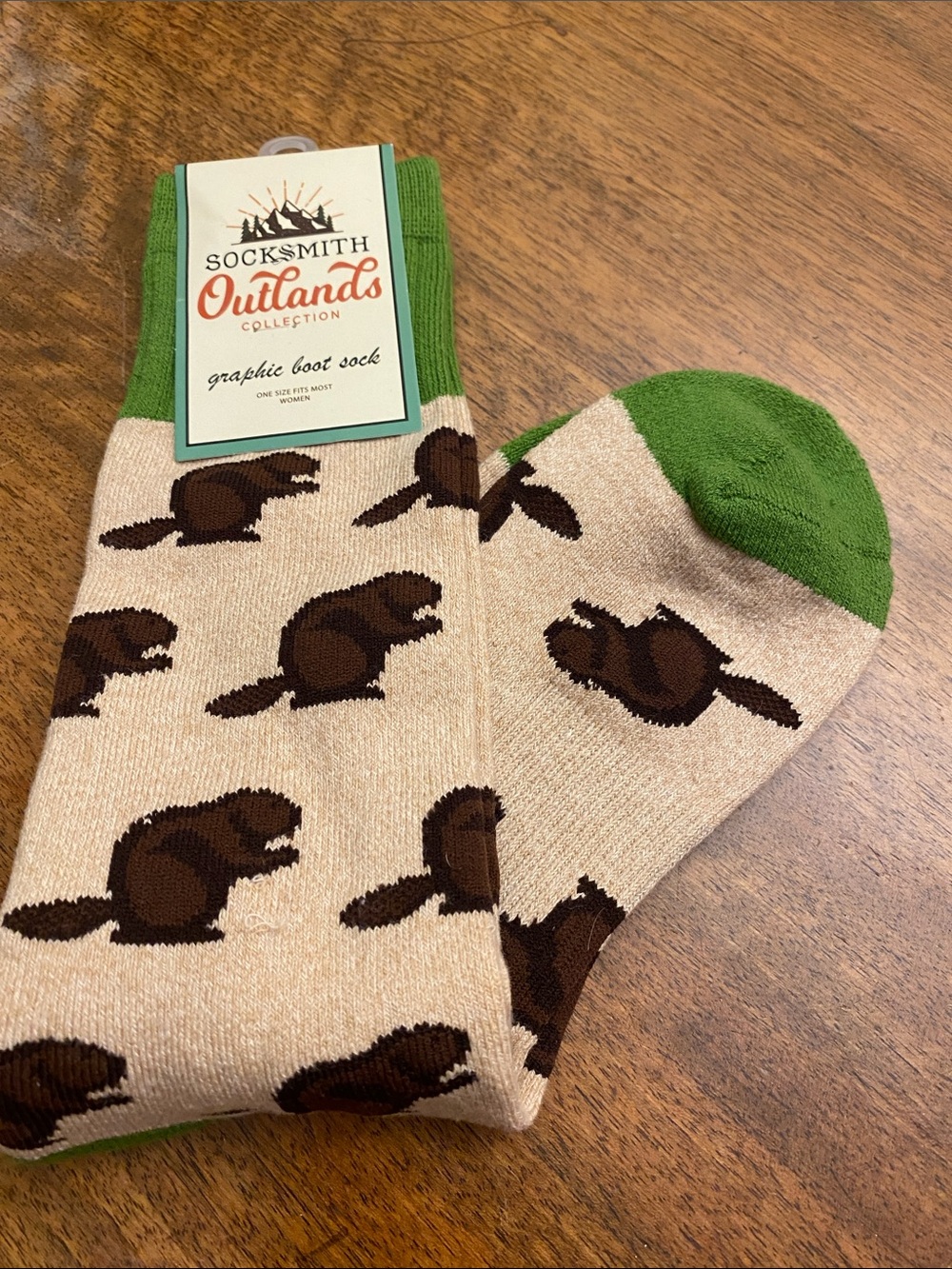 SOCKSMITH Outlands Collection Beaver Graphic Boot Socks